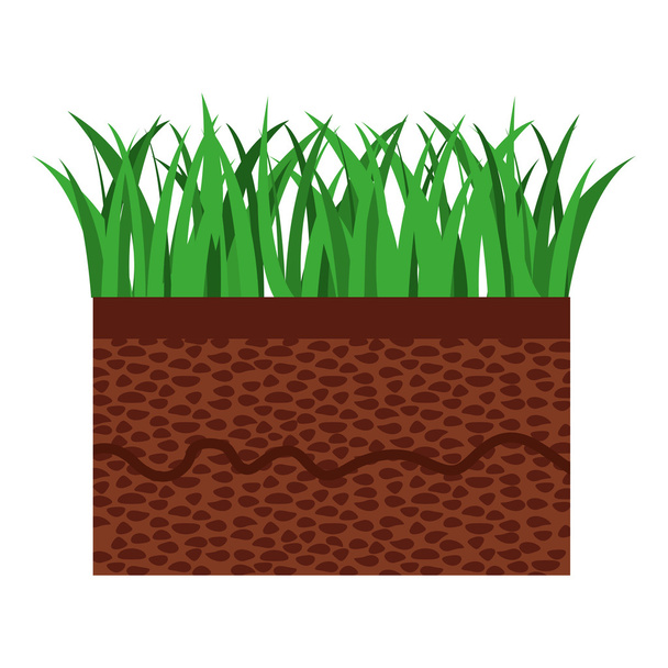 çim ve arazi simgesi tasarım izole - Vektör, Görsel