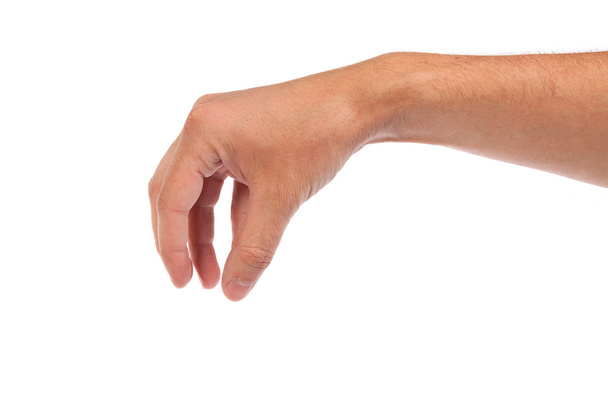 Male hand reaching for something on white - Foto, Imagem