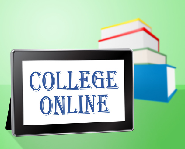 College Online geeft aan Web Site en boeken - Foto, afbeelding