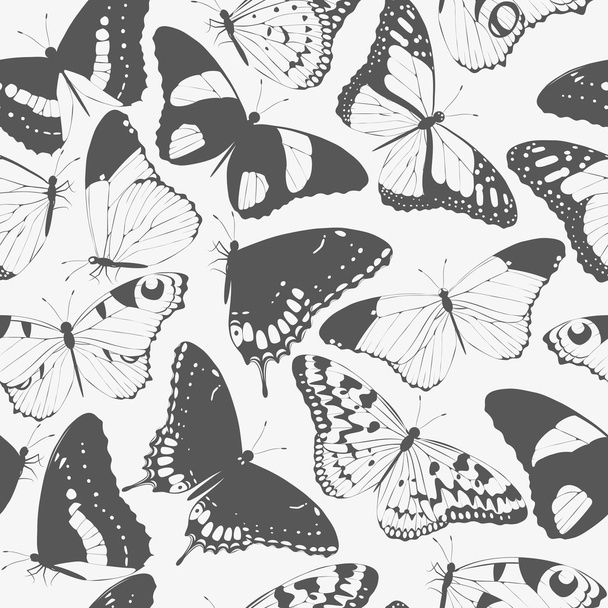 nahtlose Schmetterlingssilhouetten - Vektor, Bild