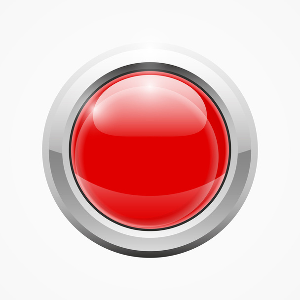 Red brilliant round web button - Vector, Image