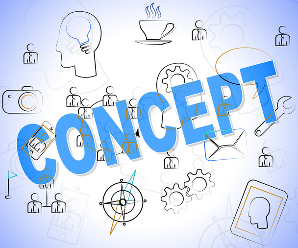 Concept Word indique les concepts Penser et innover
 - Photo, image