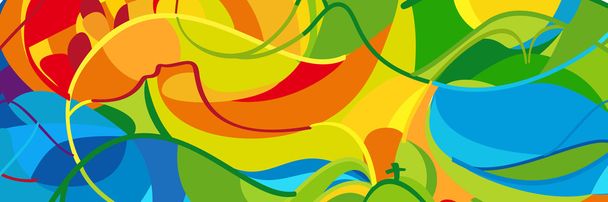リオ2016。オリンピック・パラリンピックリオデジャネイロブラジル抽象的な夏の背景。オリンピック抽象壁紙、ベクトルイラスト - ベクター画像