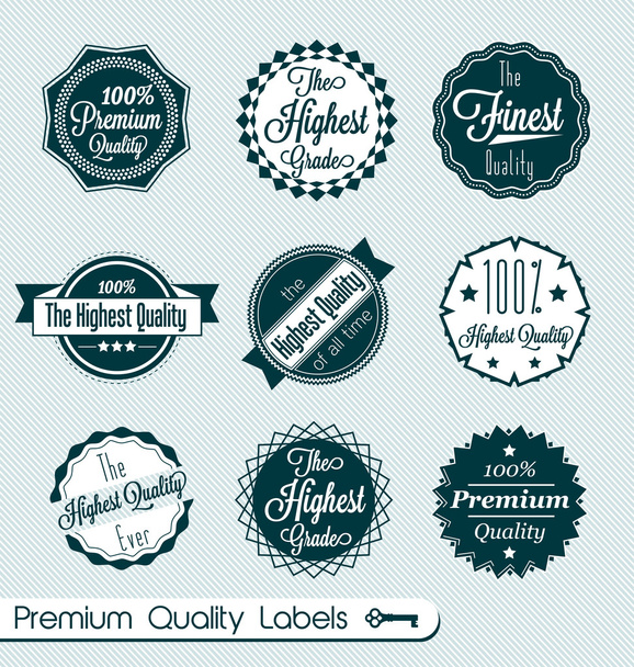 Vector Set: Premium Quality Labels - Wektor, obraz