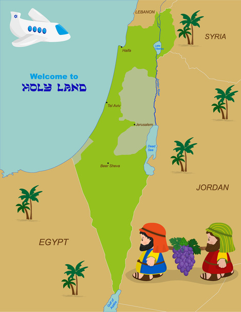 Carte d'Israël avec deux espions
 - Vecteur, image