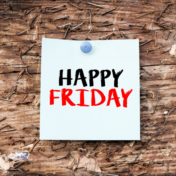 Paper with Happy friday - Foto, imagen