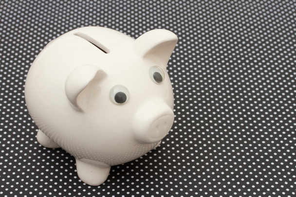 A white piggy bank black and white background - Photo, Image
