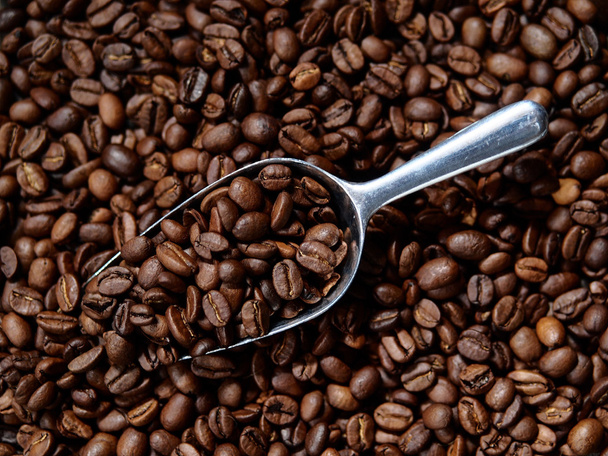 kávébab és a kanál - Fotó, kép