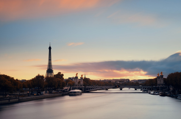 River Seine mit Eiffelturm - Foto, Bild