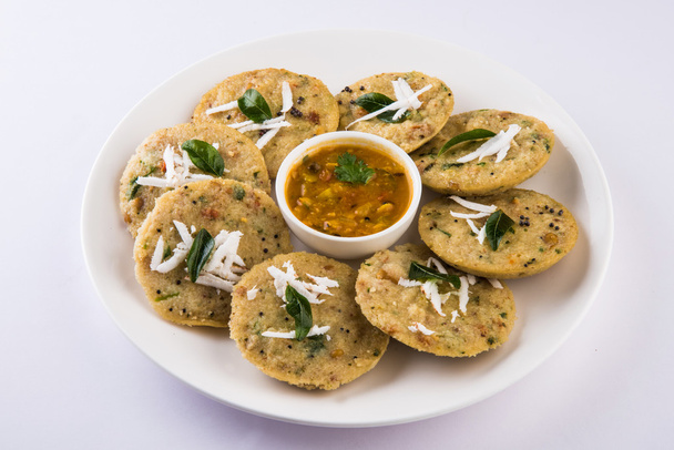 cooked semolina cakes known as rava idli or idly. - Photo, Image