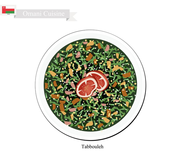 Salade de tomates tabourets ou omanis et persil
 - Vecteur, image