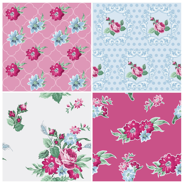 Seamless background Collection - Vintage Flowers - for design an - ベクター画像