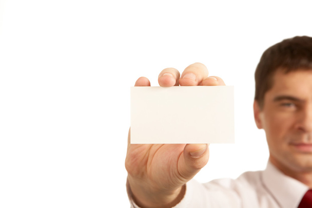 Homem com cartão em branco
 - Foto, Imagem