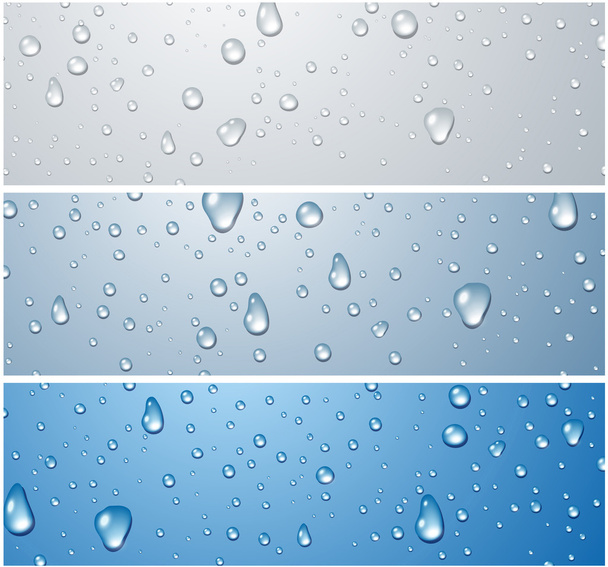 Banners set with water drops. - Vector, Image