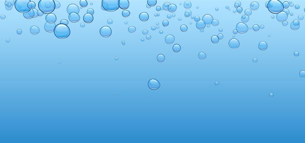 blauer Wasserhintergrund mit Blasen - Vektor, Bild