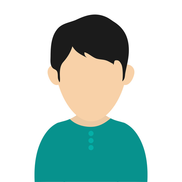 faceless man wearing casual clothes portrait icon - Vector, Image