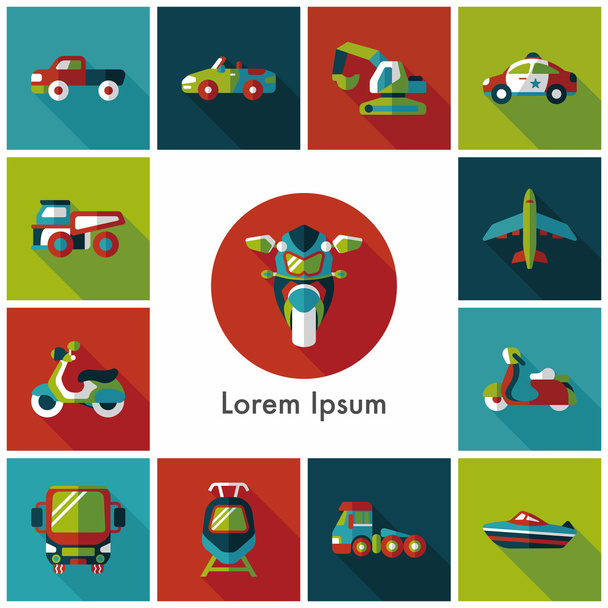 Set di icone di trasporto e veicoli
 - Vettoriali, immagini
