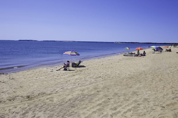 Eastham, MA on Cape Cod with beach umbrellas. - Photo, Image
