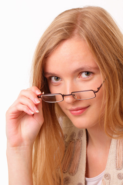 Beautiful young student woman with glasses - Photo, Image
