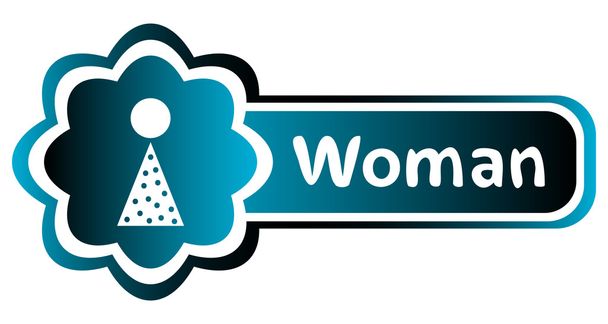 Dubbele pictogram blauw witte vrouw - Vector, afbeelding