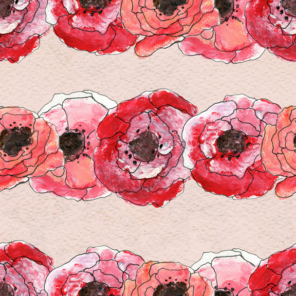 Seamless pattern with briar roses - Φωτογραφία, εικόνα