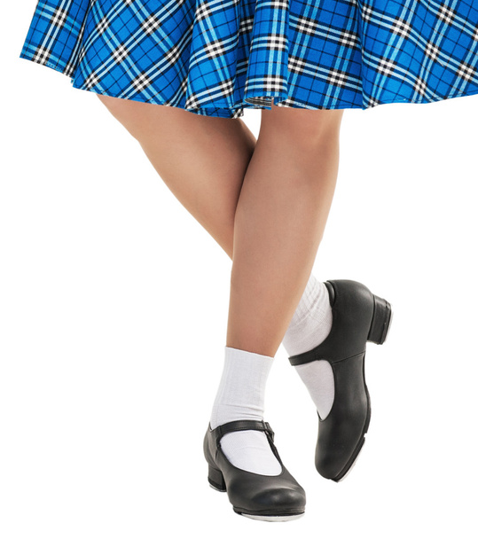 De benen van de vrouw in schoenen voor Schotse dans - Foto, afbeelding