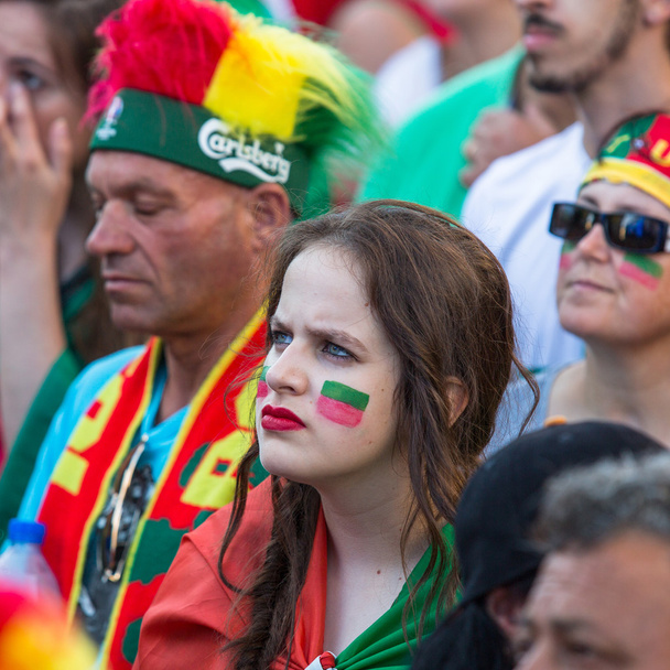Πορτογαλική οπαδούς κατά τη διάρκεια αγώνα - Φωτογραφία, εικόνα