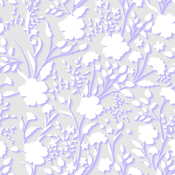 Vector Floral 3d Seamless Pattern Background. For wedding and Invitation cards decoration - ベクター画像