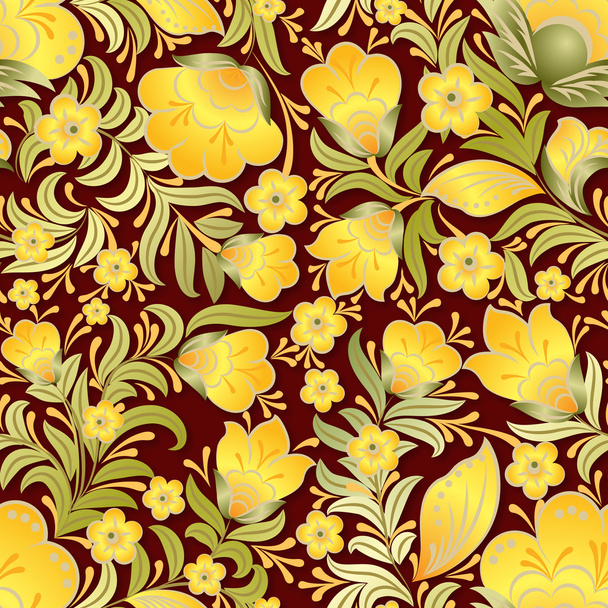 Абстрактный летний бесшовный цветочный орнамент
 - Вектор,изображение