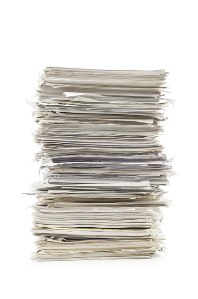 Pile of papers on white - Foto, imagen