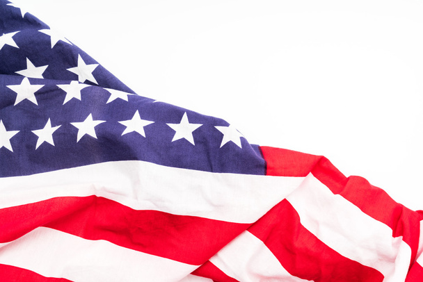 Αμερικανική σημαία σε λευκό φόντο . - Φωτογραφία, εικόνα