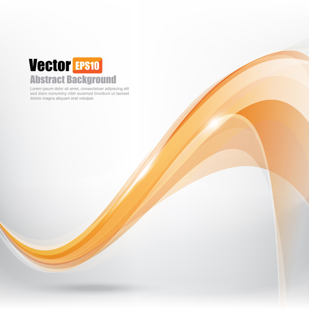 抽象的な背景オレンジ光曲線と波要素ベクトルの私 - ベクター画像