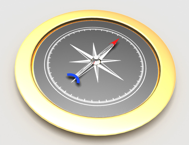 abstrakter Kompass. 3D gerenderte Illustration - Foto, Bild