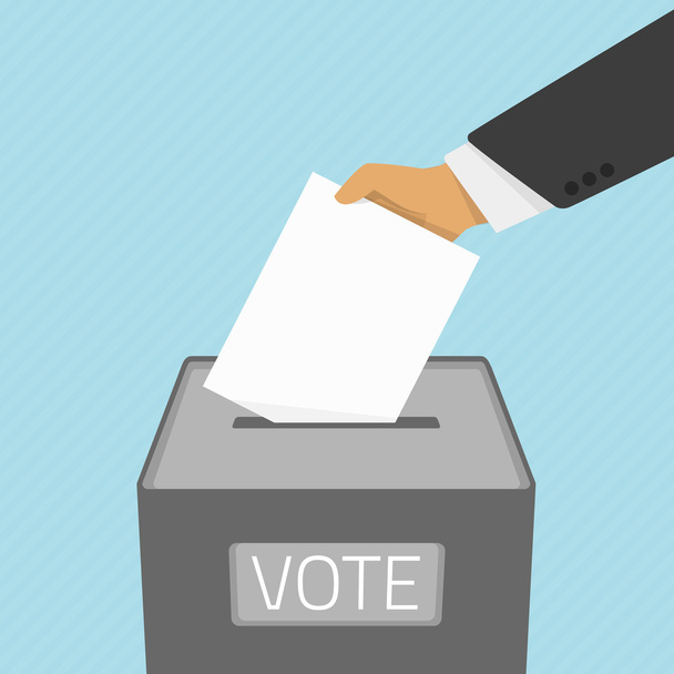 Oy sandığındaki oy pusulası - Vektör, Görsel