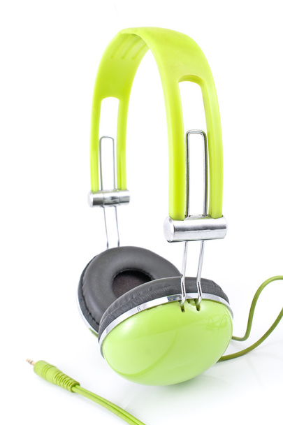 zielonej słuchawki na białym tle - Zdjęcie, obraz