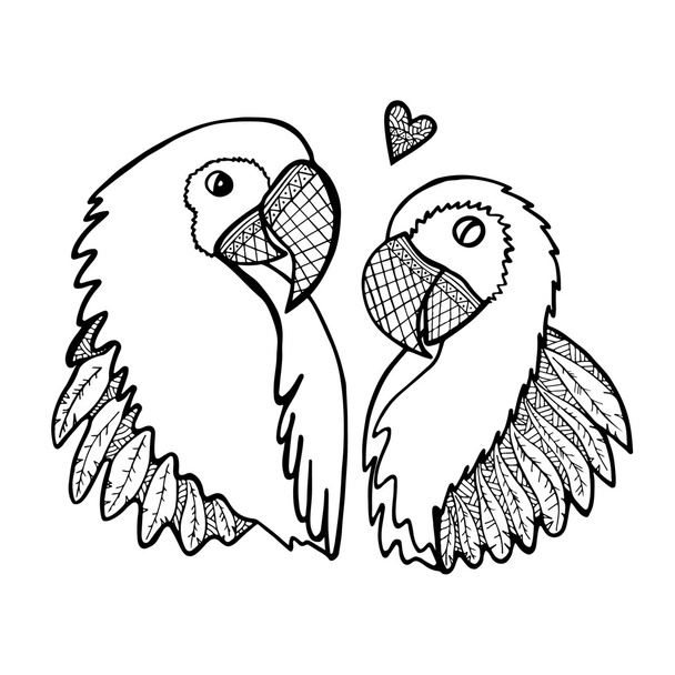 Милі два емальовані папуги
 - Вектор, зображення