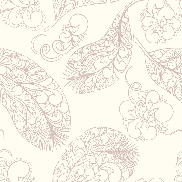 Seamless feather pattern - Vector, Image