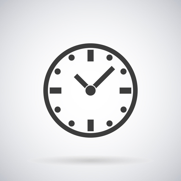 Clock icon with shadow on a white background, vector illustration - Vektori, kuva