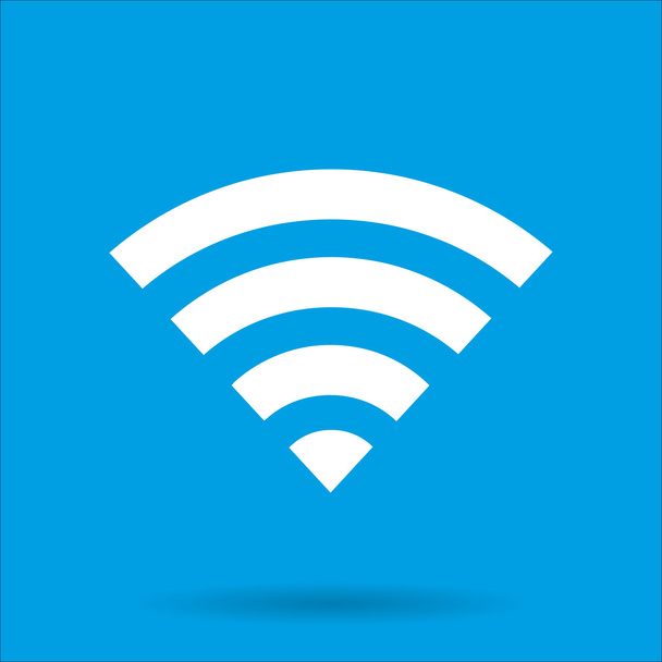 Icône WIFI avec ombre sur fond bleu, illustration vectorielle
 - Vecteur, image
