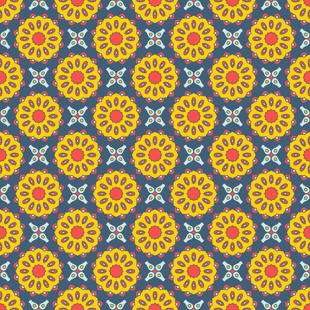 Seamless mandala pattern. Vintage elements in oriental style. Texture for wallpapers, backgrounds and page fill or printing on fabric or paper. Islam, arabic, indian, turkish,ottoman motifs. Vector. - Vektori, kuva