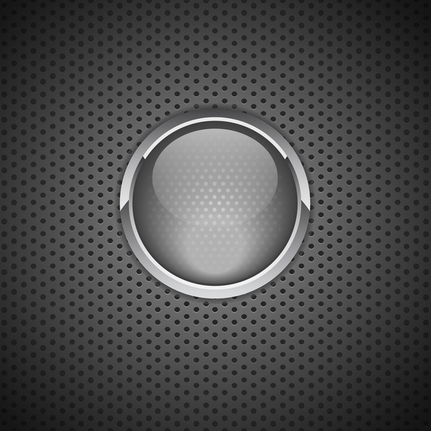 Metal button carbon blank - Vektör, Görsel