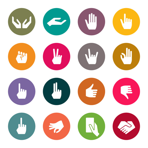 kéz gesztus ikonok - Vektor, kép
