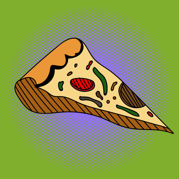 Pizza Pop art vektör çizim - Vektör, Görsel
