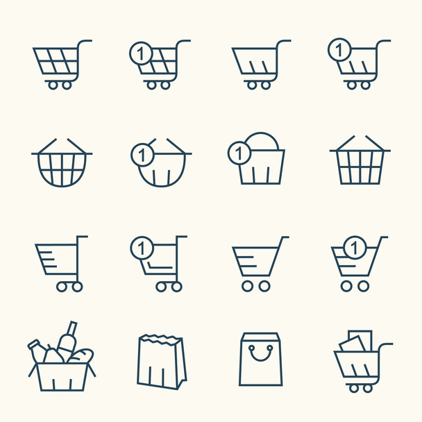 Shopping baskets icons  - Vector, Image