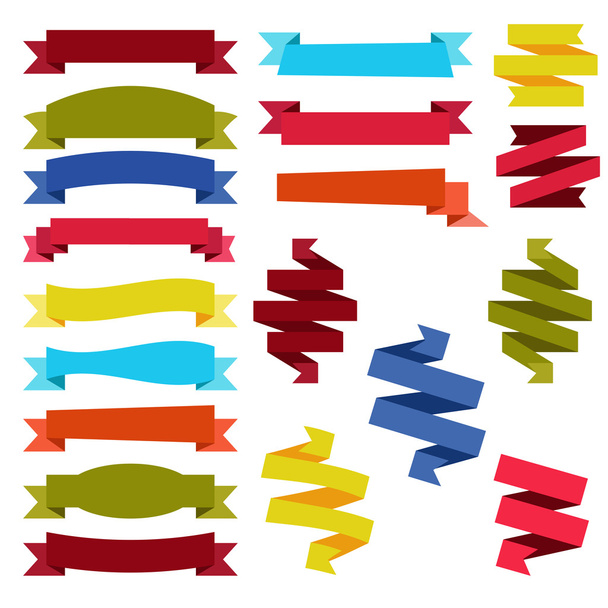 Colorful ribbos vector set. - Вектор, зображення