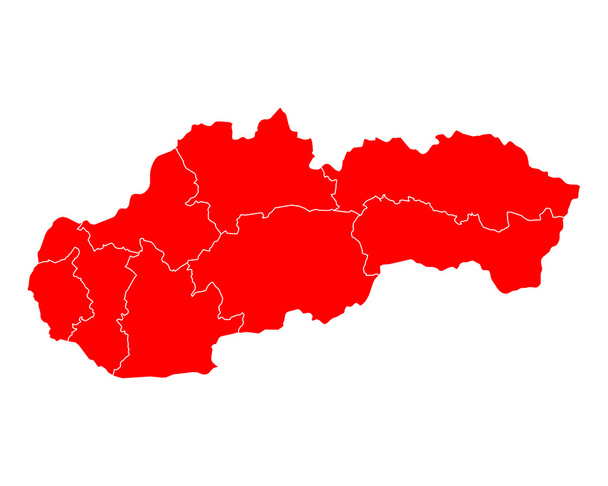 Ακριβή χάρτη της Σλοβακίας - Διάνυσμα, εικόνα