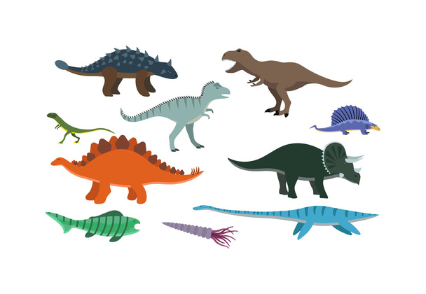 Мультяшний динозавр Векторні ілюстрації
. - Вектор, зображення
