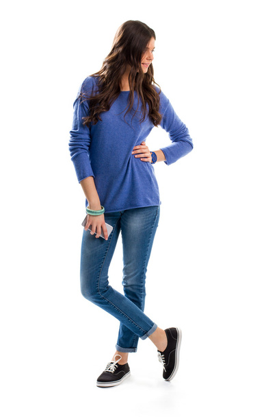 Girl in blue sweater. - Photo, image