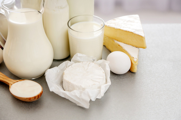 Dairy products on table - Фото, изображение