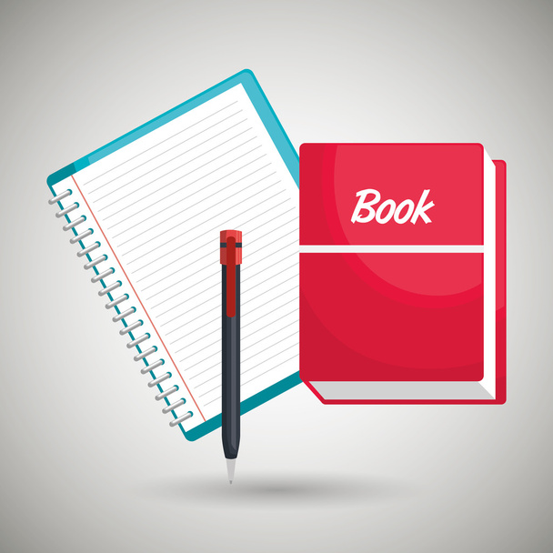 βιβλίο και το σημειωματάριο απομονωθεί εικονίδιο σχεδιασμός - Διάνυσμα, εικόνα